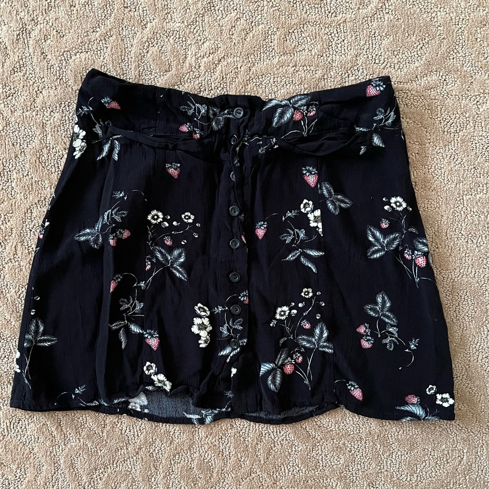 Topshop strawberry floral mini skirt